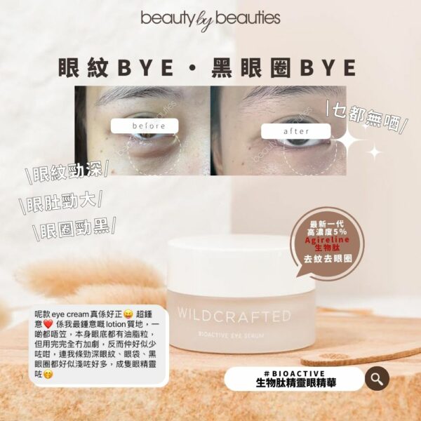 【9折】只需 5 天，眼部年輕５歲！Wildcrafted Organics BIOACTIVE 生物肽精靈眼精華15ml - Image 3