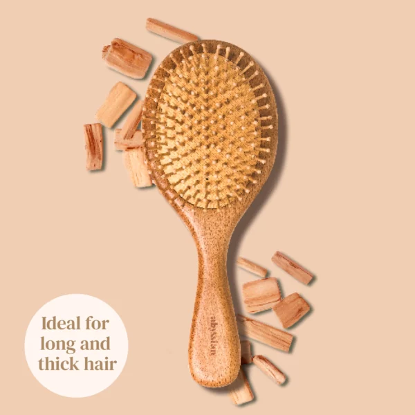 【限時半價】Abyssian Paddle Schima Wood Hair Brush 木質按摩頭皮氣墊髮梳 - Image 2