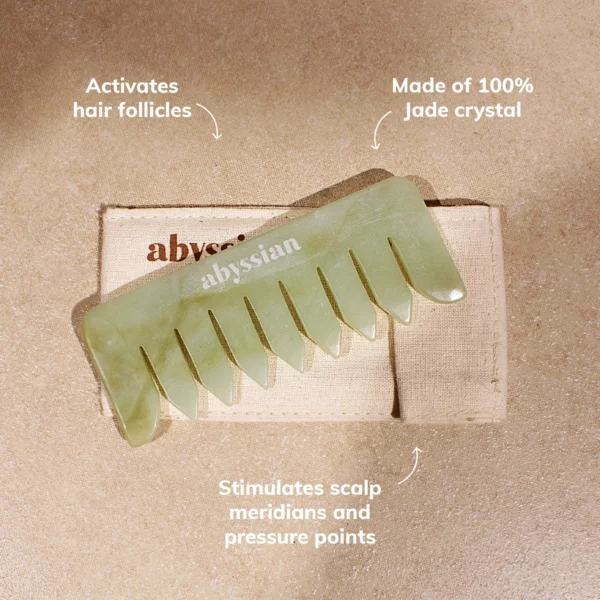 【限時半價】Abyssian Crystal Jade Soothing Comb 翡翠玉石按摩頭皮梳 - Image 2