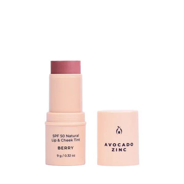 Avocado Zinc胭脂+唇膏 100% 天然!  牛油果防曬兩用胭脂唇膏(SPF 50)-紅莓色 - Image 2