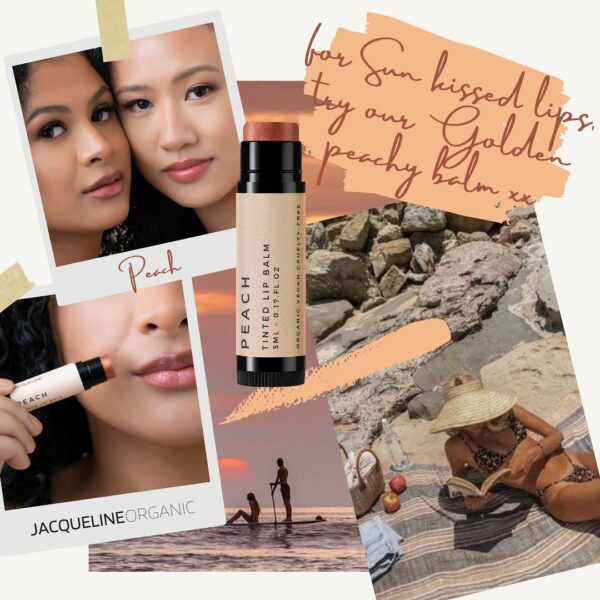 【限時半價】Sun-Kissed！Jacqueline Organic Peach 天然極潤修復果汁潤唇膏 5ml - Image 5