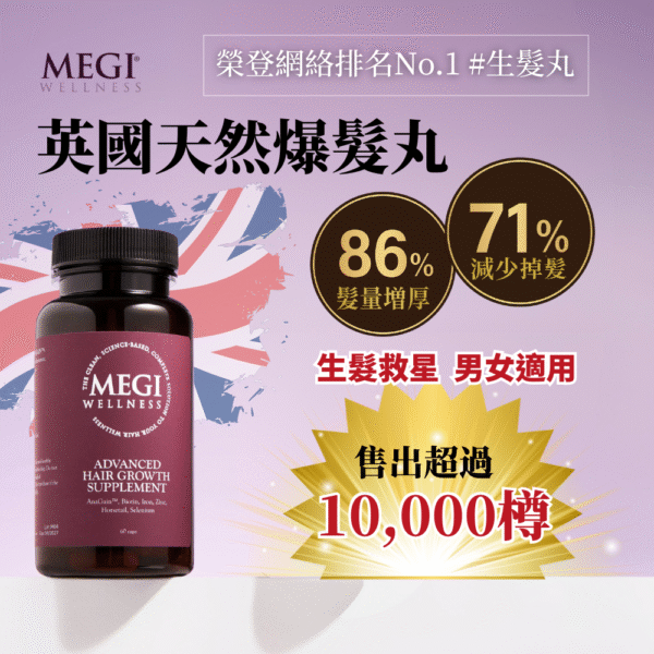 【升級配方】由內補充，防脫生髮， 頭髮急急長！Megi Wellness英國天然爆髮丸60粒裝 - Image 5