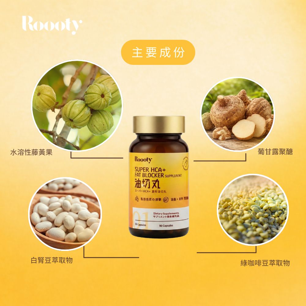【9折】 餐前救星 0戒口食住瘦!Roooty Super HCA+油切丸(90粒) - Image 2